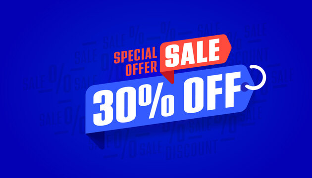 30 percent off special offer promotion banner