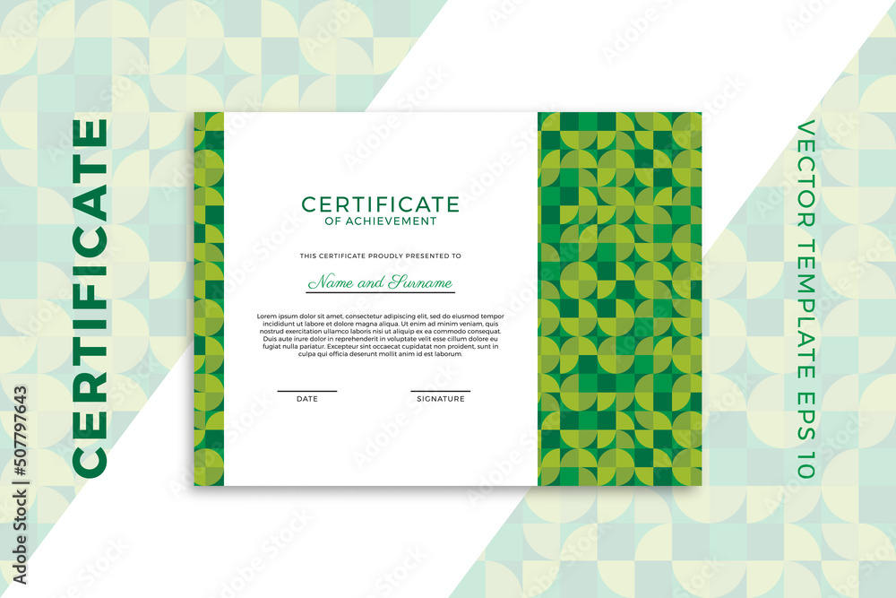 Aufkleber trendy diploma horizontal template for graduation or course completion. elegant design of certificat