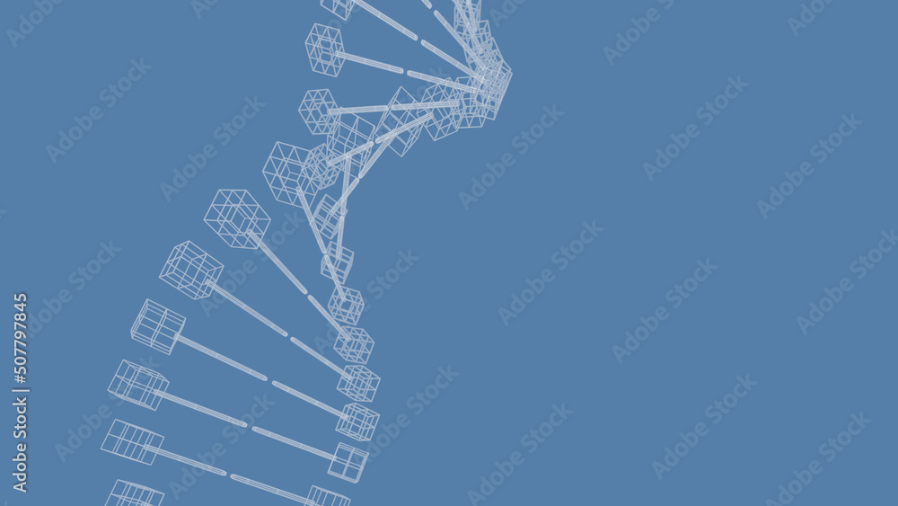 Poster dna structure image, 3d rendering