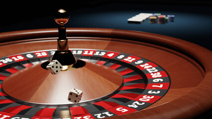 casino roulette wheel, 3d rendering