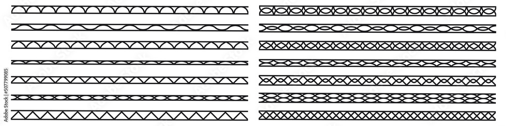 Wall mural set of seamless borders. vector design elements.