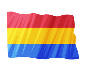 Flag of Romania as Traditional Symbol and Object Vector Illustration