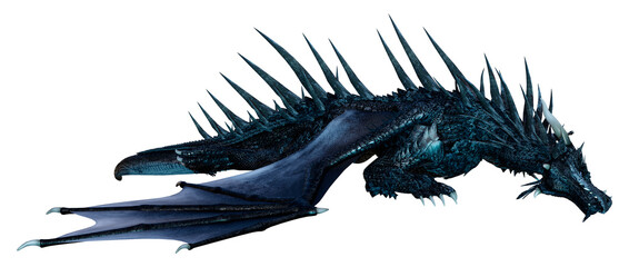 3D Rendering Fairy Tale Dragon on White