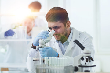 In a Modern Laboratory Research Scientist Conducts Experiments