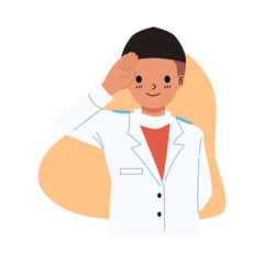Fototapeta premium People in white uniform celebrate Independence Day of Indonesia. Character holding national flag illustration in flat style design
