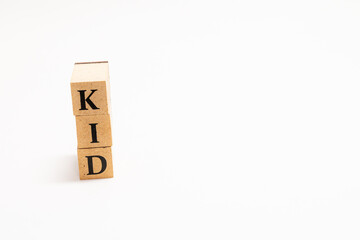 英単語　木ブロック　Word 　KID
