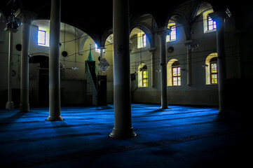 Inside the mosque.