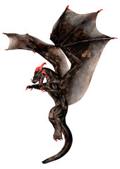 Naklejka premium 3D Rendering Fairy Tale Dragon on White
