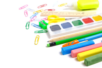 School supplies and stationery, preparation for school year.