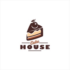 Cake Brownies Logo Design Vector Image