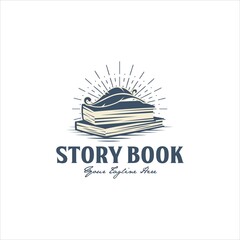 Book and Quill Logo Design Vector Image