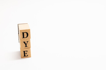 英単語　木ブロック　Word　DYE