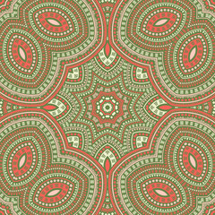Moroccan traditional floral vector seamless ornament. Tile patchwork design. Modern spanish motif. Porcelain print design. Star symmetry elements texture.