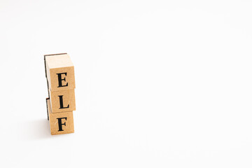 英単語　木ブロック　Word　ELF