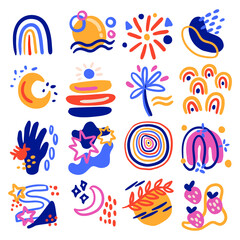 set abstract modern pattern in vector