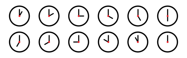 Time and clock icon. Clock analog icon, vector illustration