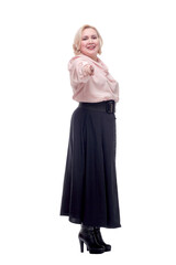 Fototapeta premium Pretty young woman pointing at camera