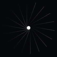 Obraz premium Radial speed Lines in Circle Form for comic books . fireworks Explosion background . Vector Illustration . Starburst round Logo . Circular Design element . Abstract Geometric star rays . Sunburst .