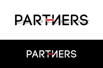Fototapeta na wymiar Partners Partner typography Wordmark logo design