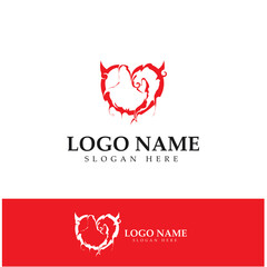  Love heart logo and symbol vector template