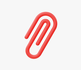 Obraz premium 3d Realistic Paperclip Attachment Icon vector illustration.