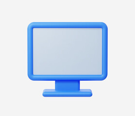 3d Realistic Computer monitor icon vector illustration.