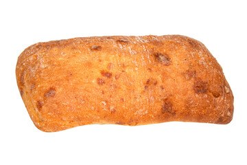 Bread ciabatta bakery bun isolated on the white background