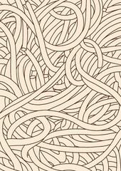 Spaghetti line art. Abstract noodle background