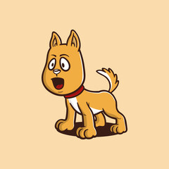 Cartoon Character Puppy Logo Design Vector Illustration Template Idea