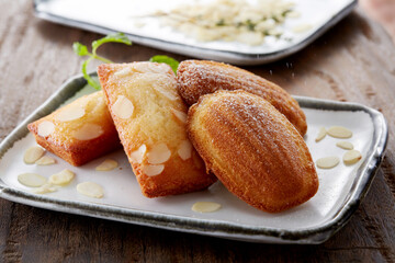 Closeup of madeleine at the dining table