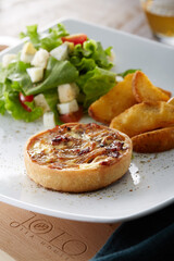 Closeup of Beef tart, delicious breakfast 