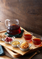 Fresh tea-flavored drinks with gourmet drinks
