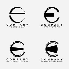Letter E logo icon design template