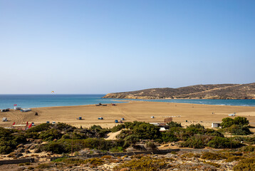 Fototapeta na wymiar Beautiful Macheria beach on Rhodos island, Dodecanese, sunny day
