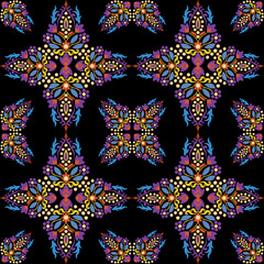 Pattern abstract indian oriental beautiful folk textile symbol painting template Texture decoration colorful geometric