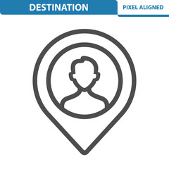 Destination Icon. Location, Address, GPS