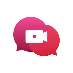 Naklejka premium Video chat symbol. Vector illustration 