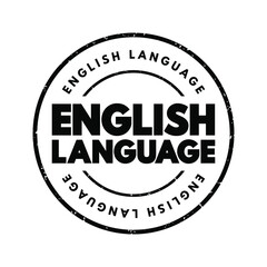 English Language text stamp, concept background