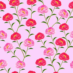 red pink roses seamless pattern. floral garden pattern. floral background. good for fashion, wallpaper, dress, fabric, background, backdrop.