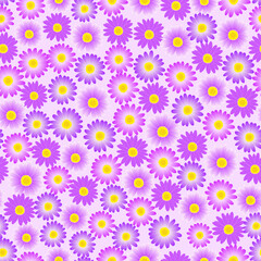 Fototapeta na wymiar purple daisy seamless pattern. floral pattern. ditsy daisy seamless pattern. purple floral background. good for dress, fashion, fabric, fashion, textile, wallpaper, background, backdrop, etc.