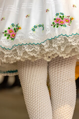 Detail of folk costume, Rakvice, Southern Moravia, Czech Republic