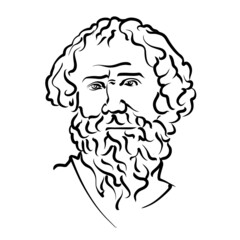 Archimedes of Syracuse modern vector drawing - obrazy, fototapety, plakaty