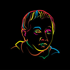 Bonaventura Francesco Cavalieri crazy colorful outline vector drawing