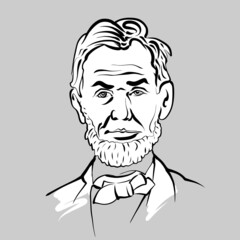 Abraham Lincoln hand drawn vector sketch