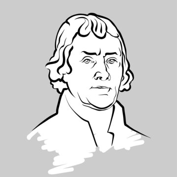 Thomas Jefferson modern vector drawing