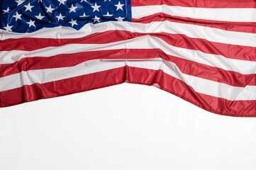 American flag on white background. Happy Veterans Day. Independence day.