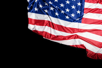 American flag on black background. Happy Veterans Day. Independence day