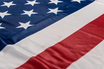 USA Independence day, 4 July. Close up United States of America flag.