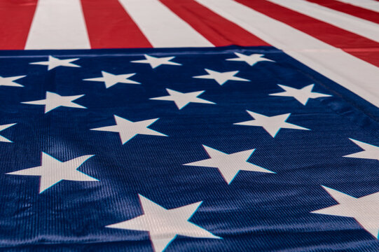USA Independence day, 4 July. Close up United States of America flag.