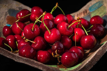 composition with cherries close-up